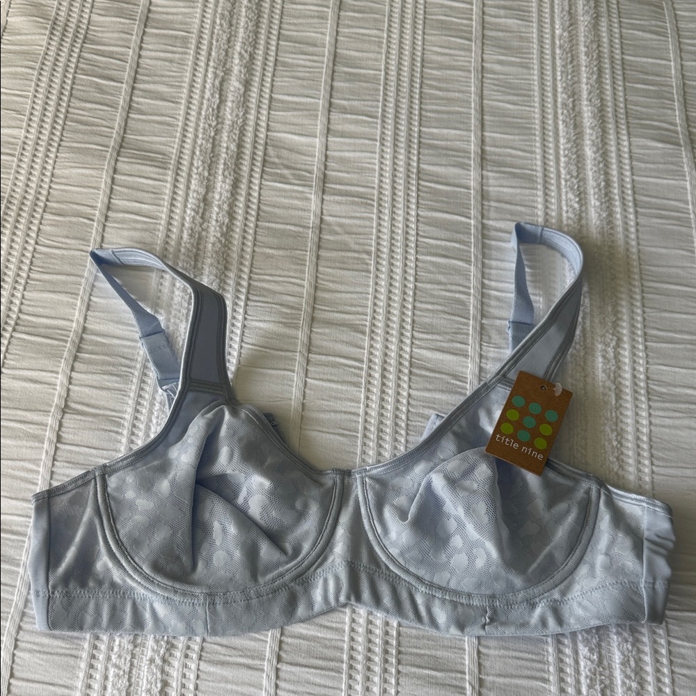NWT Title Nine Pale Blue Underwire Sports Bra 36C